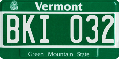 VT license plate BKI032