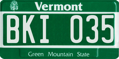 VT license plate BKI035