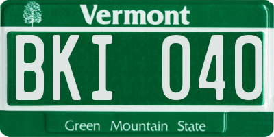 VT license plate BKI040