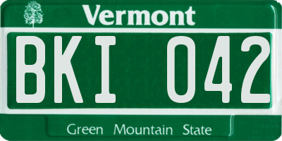 VT license plate BKI042
