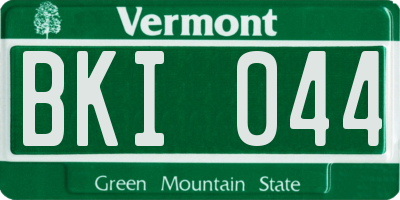 VT license plate BKI044