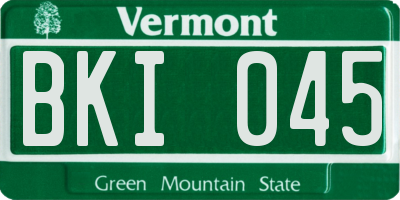 VT license plate BKI045