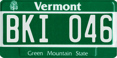 VT license plate BKI046
