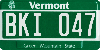 VT license plate BKI047
