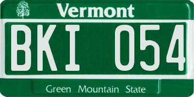 VT license plate BKI054