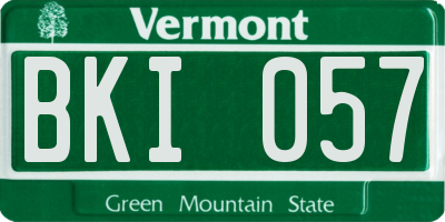 VT license plate BKI057