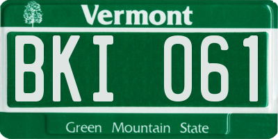 VT license plate BKI061