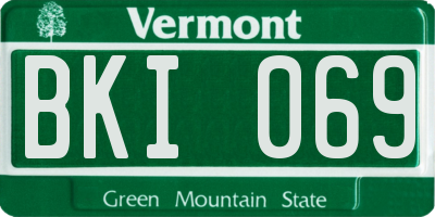 VT license plate BKI069
