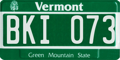 VT license plate BKI073