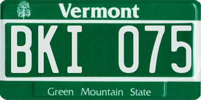 VT license plate BKI075