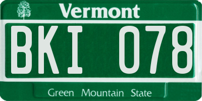 VT license plate BKI078