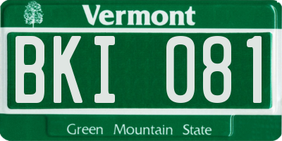 VT license plate BKI081