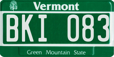 VT license plate BKI083