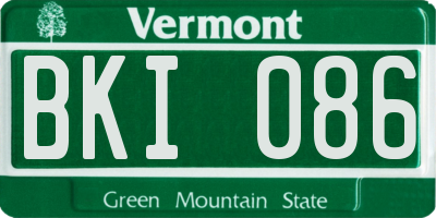 VT license plate BKI086