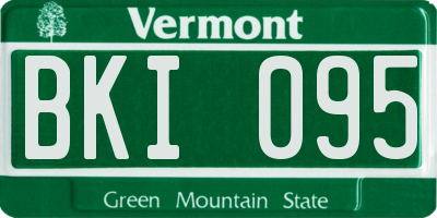 VT license plate BKI095