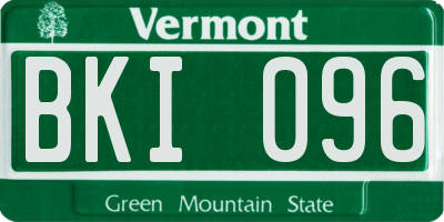 VT license plate BKI096