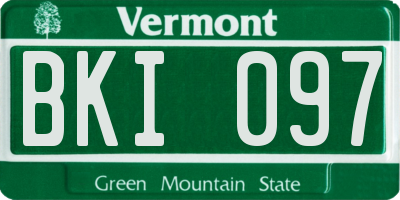VT license plate BKI097