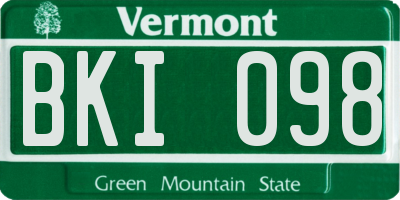 VT license plate BKI098