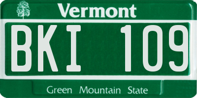 VT license plate BKI109