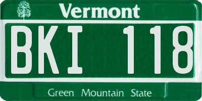 VT license plate BKI118