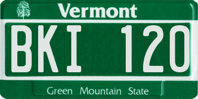 VT license plate BKI120