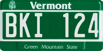 VT license plate BKI124
