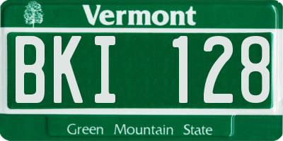VT license plate BKI128