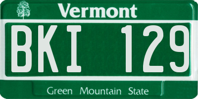 VT license plate BKI129
