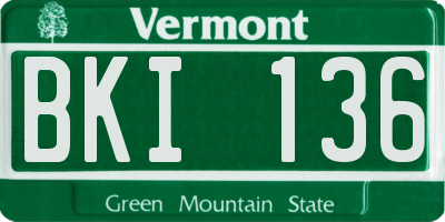 VT license plate BKI136