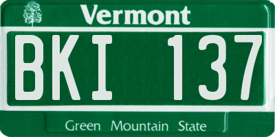 VT license plate BKI137