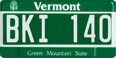 VT license plate BKI140
