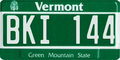 VT license plate BKI144