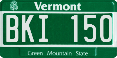 VT license plate BKI150