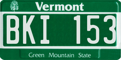 VT license plate BKI153