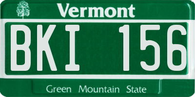 VT license plate BKI156