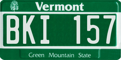 VT license plate BKI157