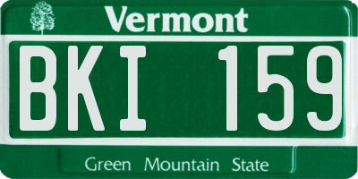 VT license plate BKI159
