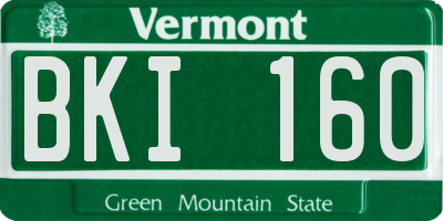 VT license plate BKI160