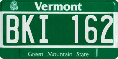 VT license plate BKI162