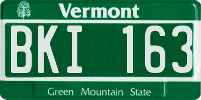 VT license plate BKI163