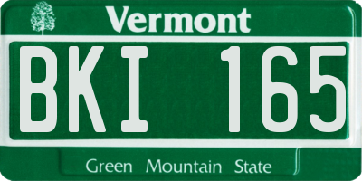VT license plate BKI165