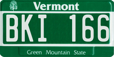 VT license plate BKI166