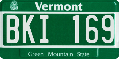 VT license plate BKI169