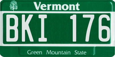 VT license plate BKI176