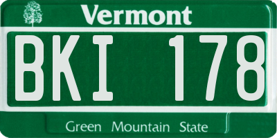 VT license plate BKI178