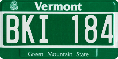 VT license plate BKI184