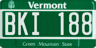 VT license plate BKI188