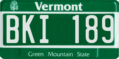 VT license plate BKI189