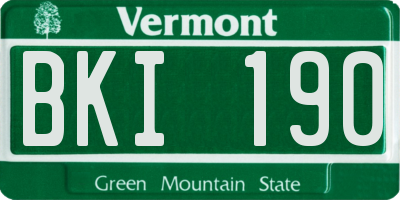 VT license plate BKI190
