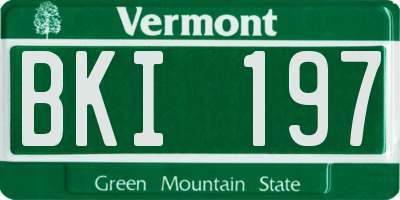VT license plate BKI197